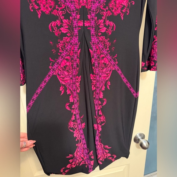 Cache Vibrant Black and Pink Floral Blouse - Picture 3 of 6